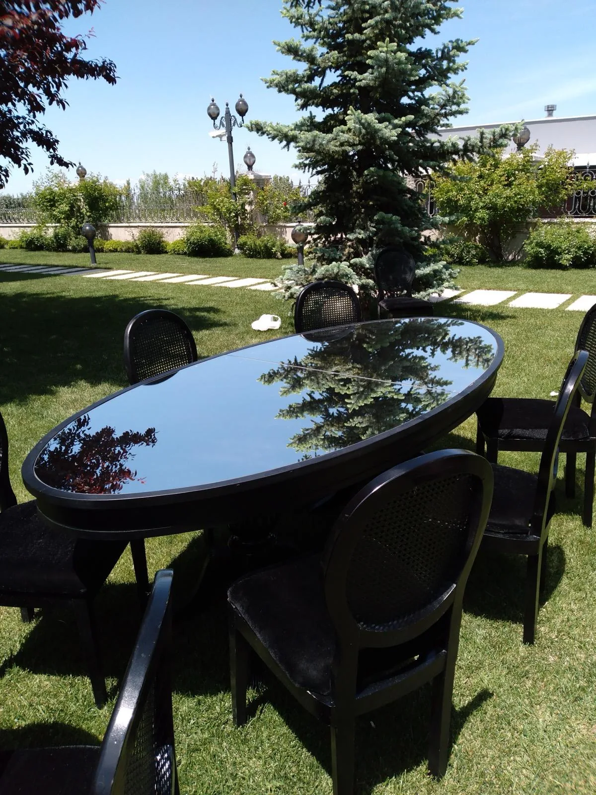 Aynalı Oval Masa gerçek ürün fotoğrafı 2